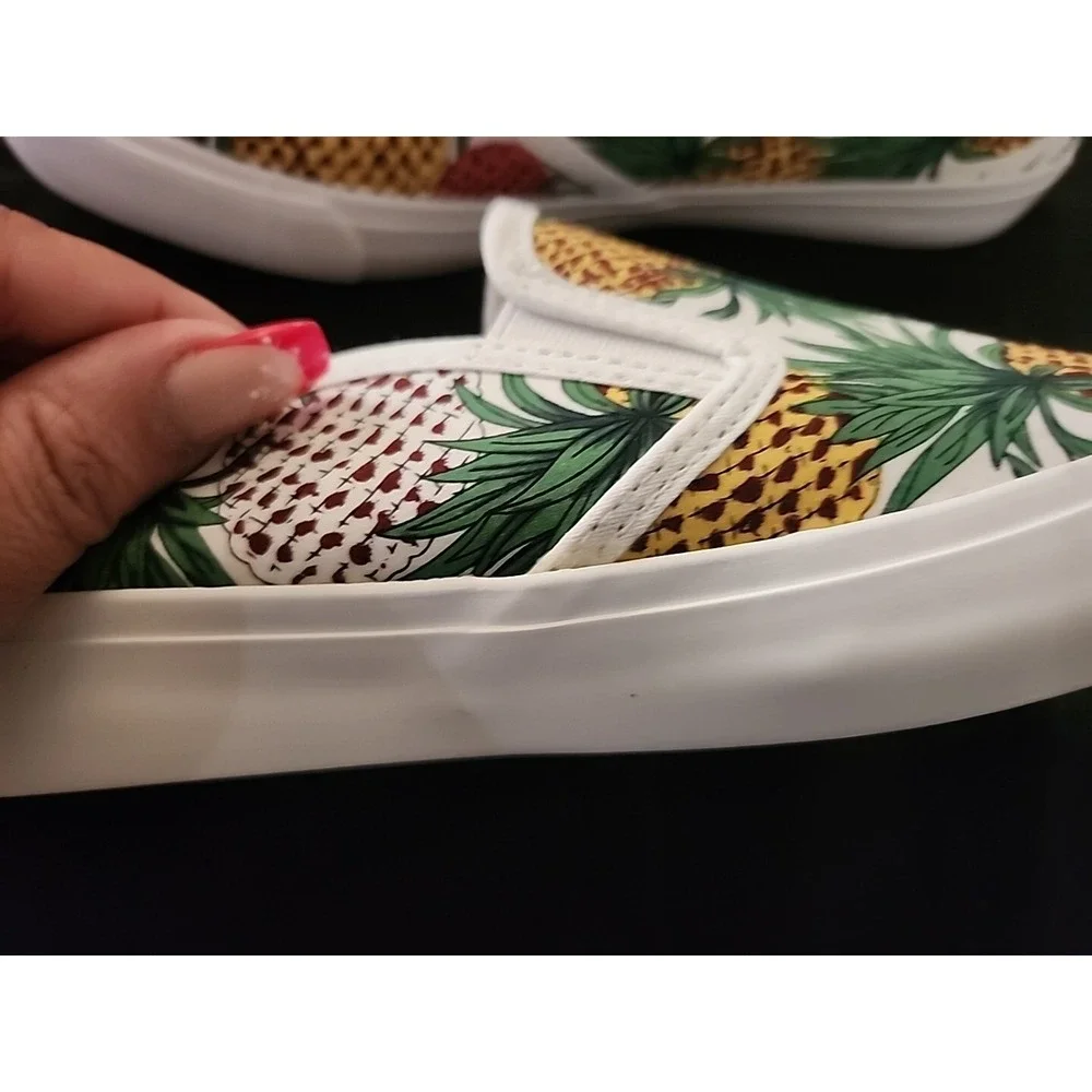 Lam Canvas Slip Ons. Memory Foam Insole - Pineapple - Size‎ 7.5 US